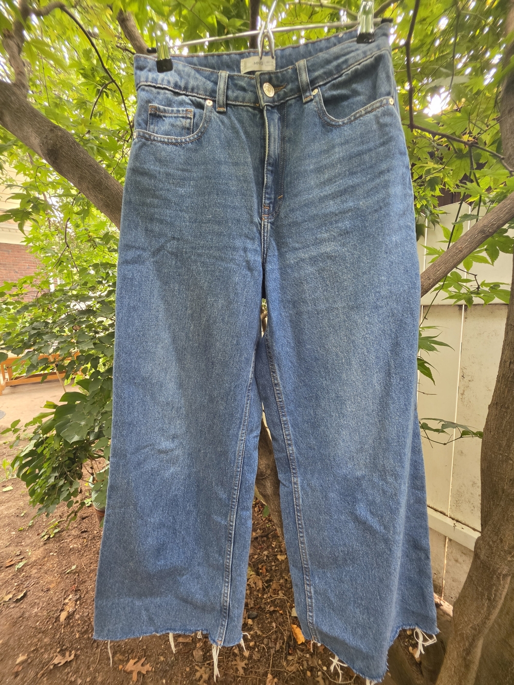 Mango Kids Wide-Leg Denim Jeans in Blue